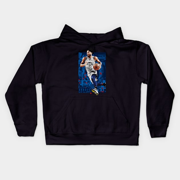 D Rose Timberwolves Kids Hoodie by hesxjohnpaul